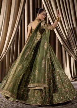 Green Lehenga Choli And Dupatta Pakistani Bridal Dress 10 Green Lehenga Choli And Dupatta Pakistani Bridal Dress -LuxPak Bridal Studio Store LatestGreenLehengaCholiandDupattaPakistaniBridalDress