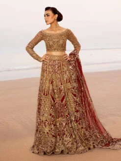 Maroon Red Lehenga Pakistani Bridal Dress In Fremont -LuxPak Bridal Studio Store LatestMaroonRedLehengaPakistaniBridalDressinFremont