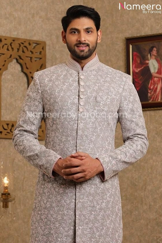 Latest Men's Wedding Sherwani For Groom Online #GR106 5 Latest Men's Wedding Sherwani For Groom Online #GR106 - Image 3