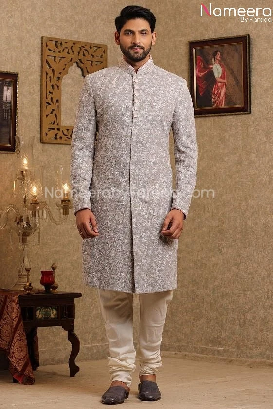 Latest Men's Wedding Sherwani For Groom Online #GR106 3 Latest Men's Wedding Sherwani For Groom Online #GR106