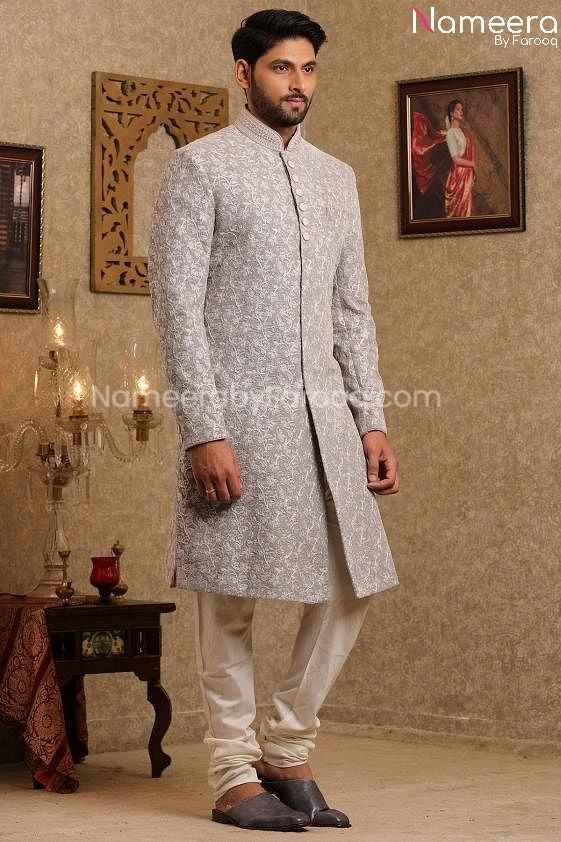 Latest Men's Wedding Sherwani For Groom Online #GR106 6 Latest Men's Wedding Sherwani For Groom Online #GR106 - Image 4