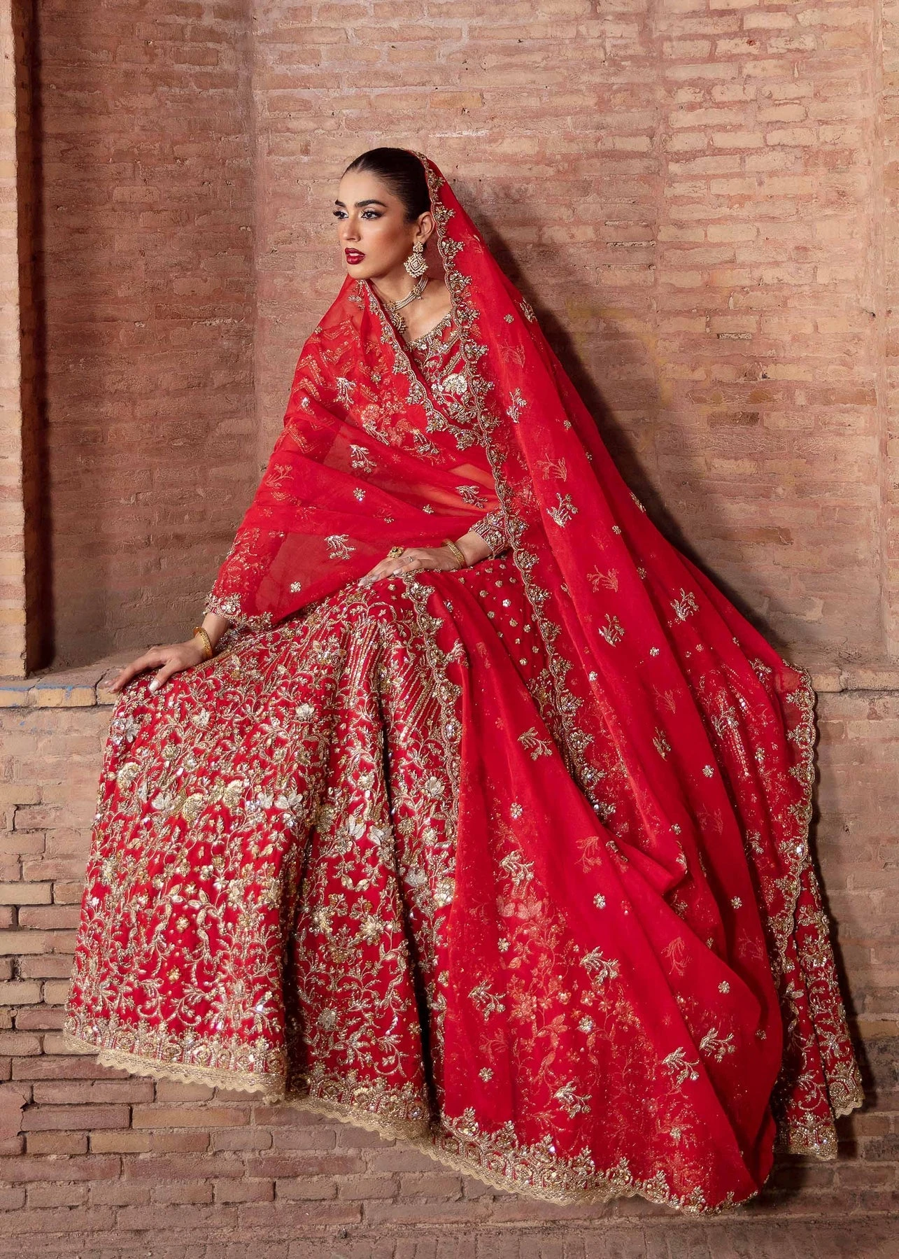 Pakistani Bridal Dress In Hot Pink Choli Lehenga Style 5 Pakistani Bridal Dress In Hot Pink Choli Lehenga Style - Image 3