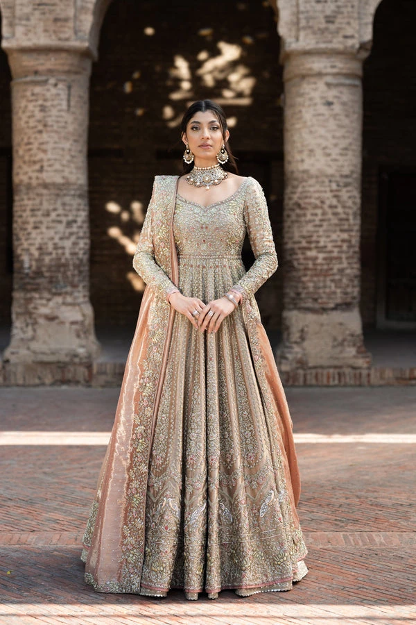 Pakistani Bridal Dress In Pishwas Frock Lehenga Style 3 Pakistani Bridal Dress In Pishwas Frock Lehenga Style