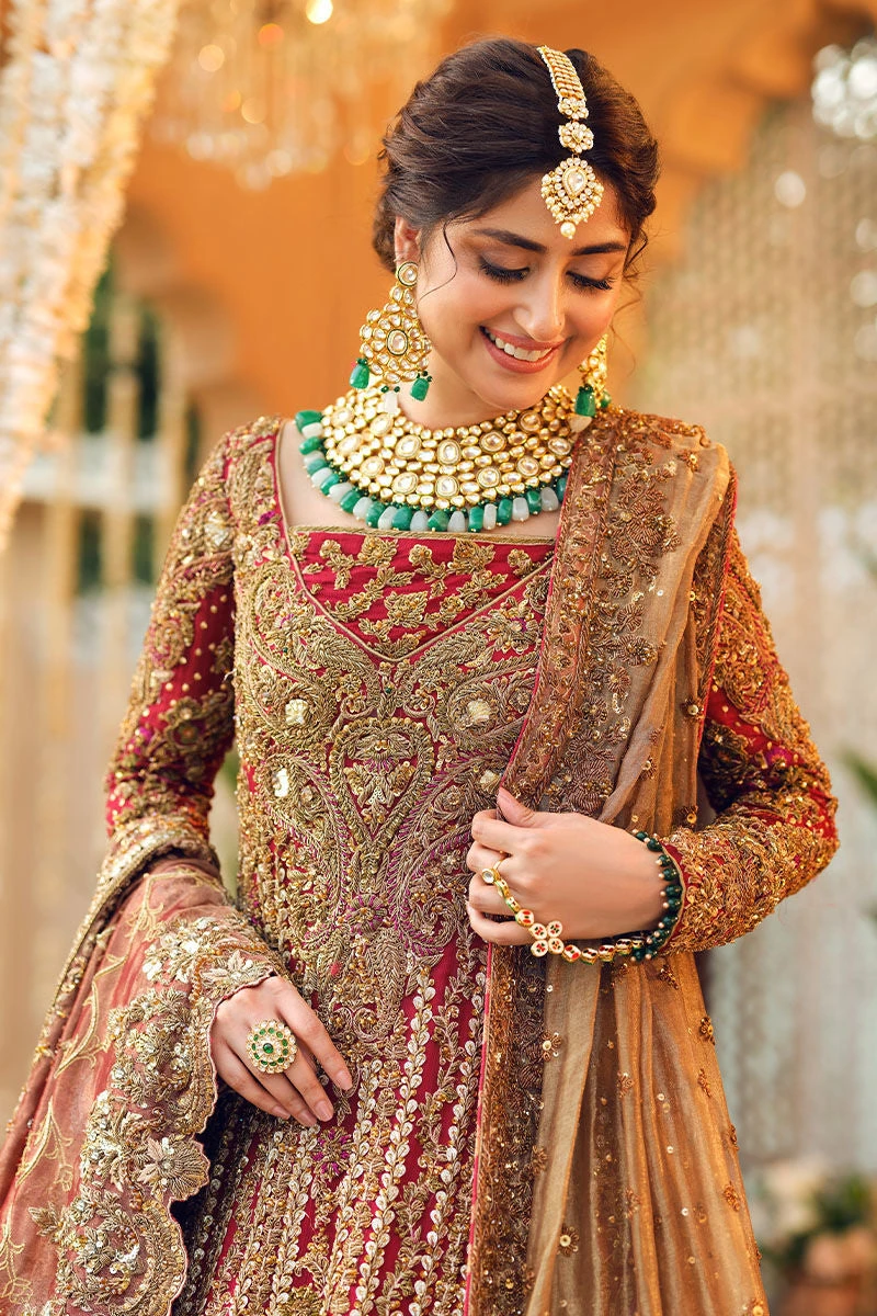 Pakistani Bridal Dress In Red Kameez And Lehenga Style 4 Pakistani Bridal Dress In Red Kameez And Lehenga Style - Image 2