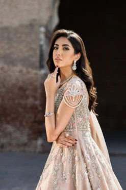 Pakistani Bridal Dress In Royal Pink Gown Lehenga Style -LuxPak Bridal Studio Store LatestPakistaniBridalDressinRoyalPinkGownLehengaStyle