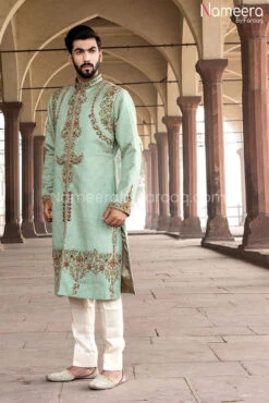 Latest Pakistani Groom Sherwani With Crystal Work #GR63