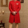 Latest Pakistani Red Sherwani For Groom 2021 #GR70 -LuxPak Bridal Studio Store LatestPakistaniRedSherwaniforGroom2021 1