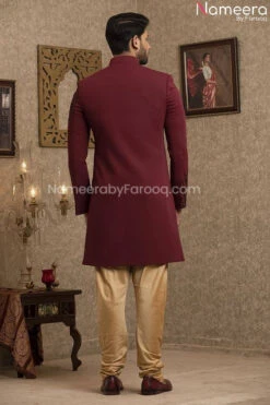 Latest Pakistani Sherwani Style For Groom Online #GR105 -LuxPak Bridal Studio Store LatestPakistaniSherwaniStyleforGroomOnline 4