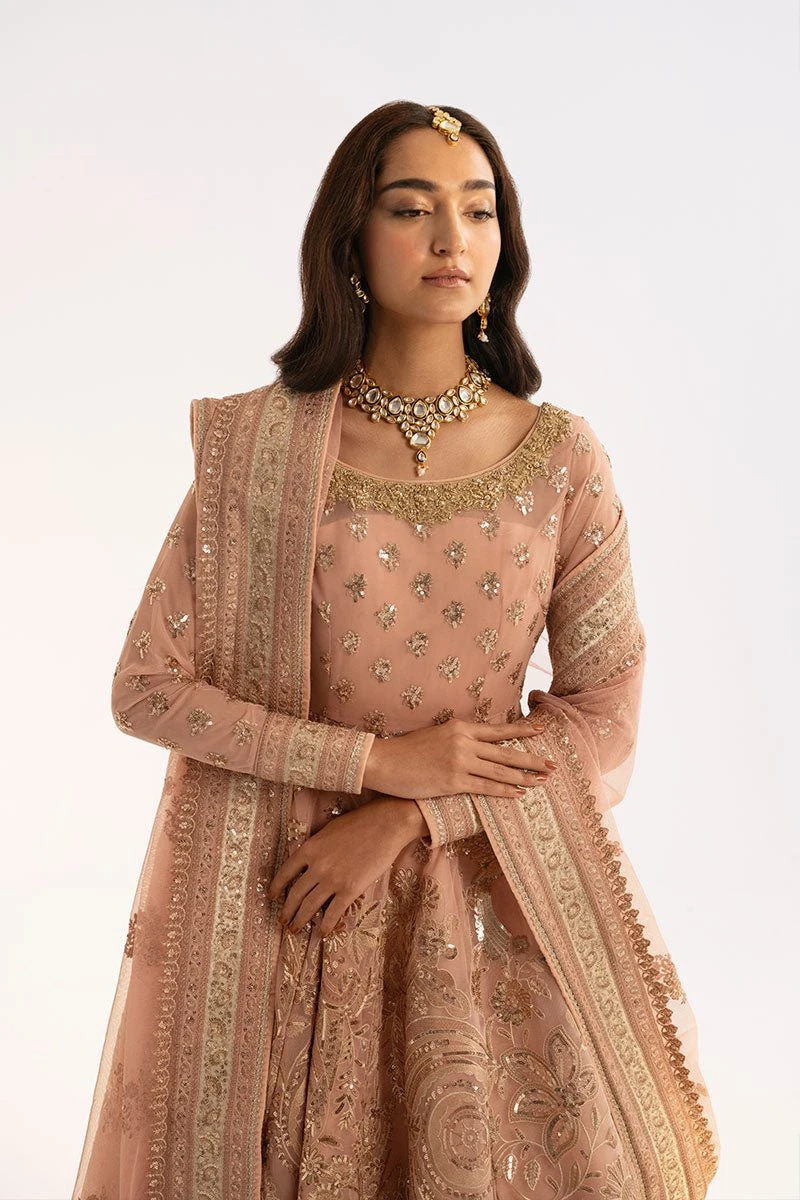 Pakistani Wedding Dress In Pink Anarkali Frock Style 5 Pakistani Wedding Dress In Pink Anarkali Frock Style - Image 3
