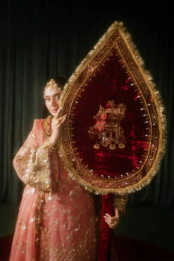 Pakistani Wedding Dress In Pink Gharara Kameez Style -LuxPak Bridal Studio Store LatestPakistaniWeddingDressinPinkGhararaKameezStyle