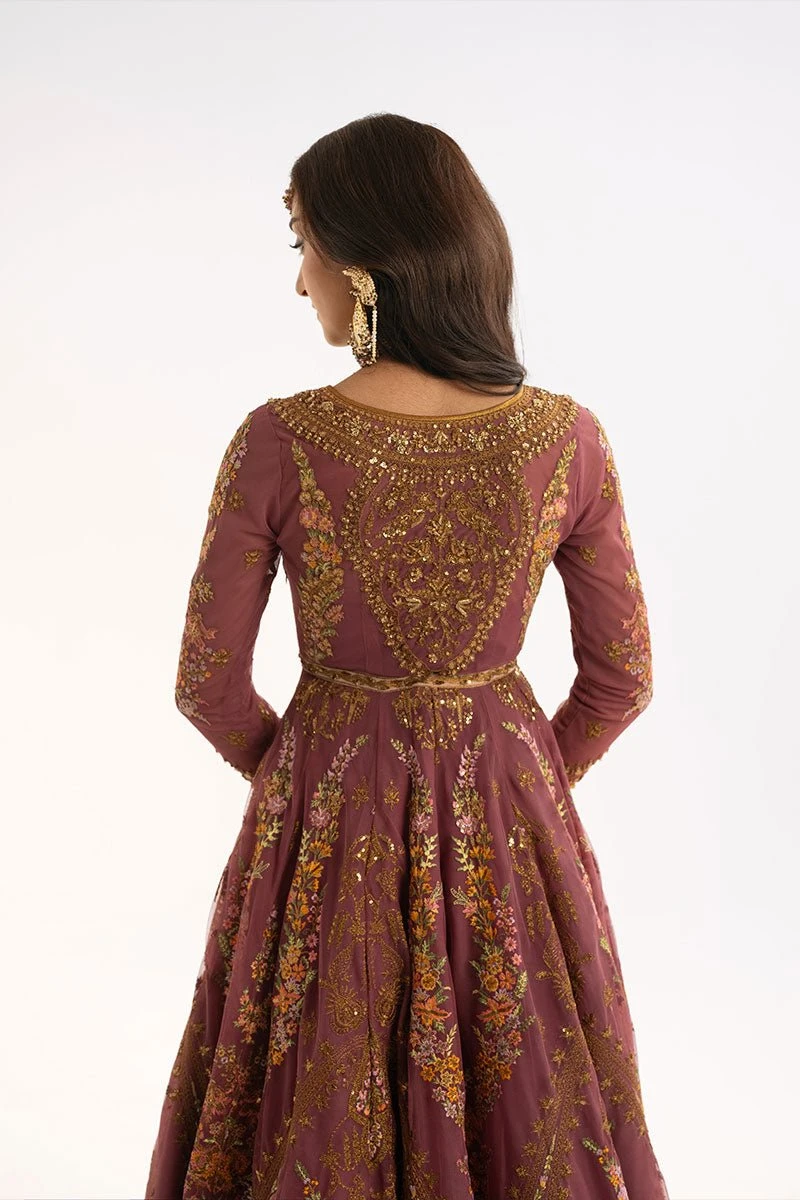Pakistani Wedding Dress In Purple Anarkali Frock Style 5 Pakistani Wedding Dress In Purple Anarkali Frock Style - Image 3