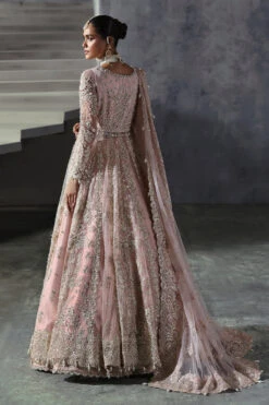 Powder Pink Pakistani Bridal Dress In Pishwas Style 12 Powder Pink Pakistani Bridal Dress In Pishwas Style -LuxPak Bridal Studio Store LatestPowderPinkPakistaniBridalDressinPishwasStyle