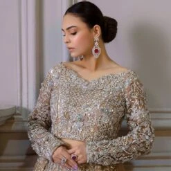 Premium Pakistani Bridal Dress In Long Tail Gown Style 9 Premium Pakistani Bridal Dress In Long Tail Gown Style -LuxPak Bridal Studio Store LatestPremiumPakistaniBridalDressinLongTailGownStyle