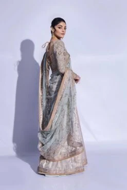 Royal Bridal Wedding Dress In Embroidered Saree Style -LuxPak Bridal Studio Store LatestRoyalBridalWeddingDressinEmbroideredSareeStyle