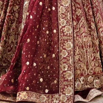 Royal Deep Red Bridal Lehenga With Pishwas Dress #BS763 6 Royal Deep Red Bridal Lehenga With Pishwas Dress #BS763 - Image 4