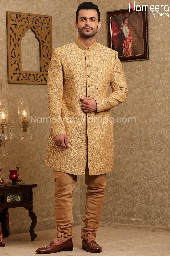 Latest Sherwani Pakistani For Wedding Online #GR103 3 Latest Sherwani Pakistani For Wedding Online #GR103