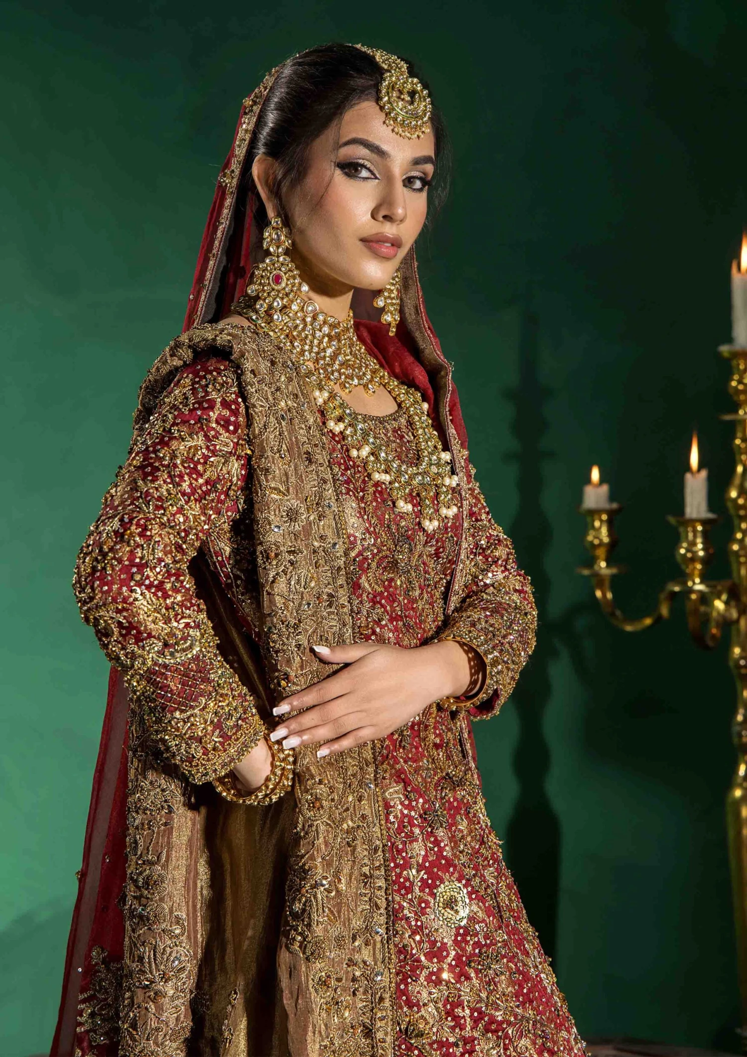Long Shirt And Lehenga Dupatta Pakistani Bridal Dress 6 Long Shirt And Lehenga Dupatta Pakistani Bridal Dress - Image 4