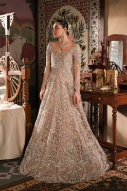 Luxury Pakistani Bridal Dress Dreamy Silver Bridal Pishwas Set