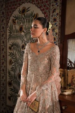 Luxury Pakistani Bridal Dress Dreamy Silver Bridal Pishwas Set -LuxPak Bridal Studio Store Luxury Pakistani Dress Dreamy Silver Bridal Pishwas Set