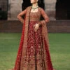 Maroon Red Pishwas And Lehenga Pakistani Bridal Dress -LuxPak Bridal Studio Store MaroonRedPishwasandLehengaPakistaniBridalDress