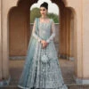 Mint Blue Pishwas Lehenga Style Pakistani Bridal Dress 2 Mint Blue Pishwas Lehenga Style Pakistani Bridal Dress -LuxPak Bridal Studio Store MintBluePishwasLehengaStylePakistaniBridalDress