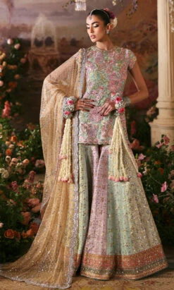 Multicolor Sharara And Kameez Pakistani Wedding Dress