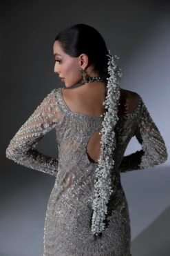 Net Pakistani Bridal Dress In Grey Lehenga Shirt Style 14 Net Pakistani Bridal Dress In Grey Lehenga Shirt Style -LuxPak Bridal Studio Store NetPakistaniBridalDressinGreyLehengaShirtStyleOnline