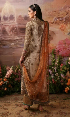 Off White Kameez Trouser Style Pakistani Wedding Dress -LuxPak Bridal Studio Store OffWhiteKameezTrouserStylePakistaniWeddingDressOnline