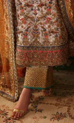 Off White Kameez Trouser Style Pakistani Wedding Dress -LuxPak Bridal Studio Store OffWhiteKameezandTrouserStylePakistaniWeddingDress