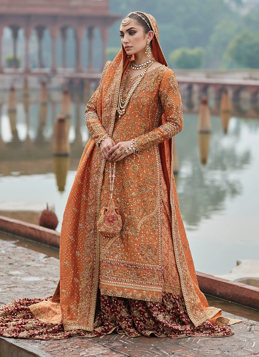 Orange Lehenga Designs Dress For Pakistani Bridal Wear 4 Orange Lehenga Designs Dress For Pakistani Bridal Wear - Image 2