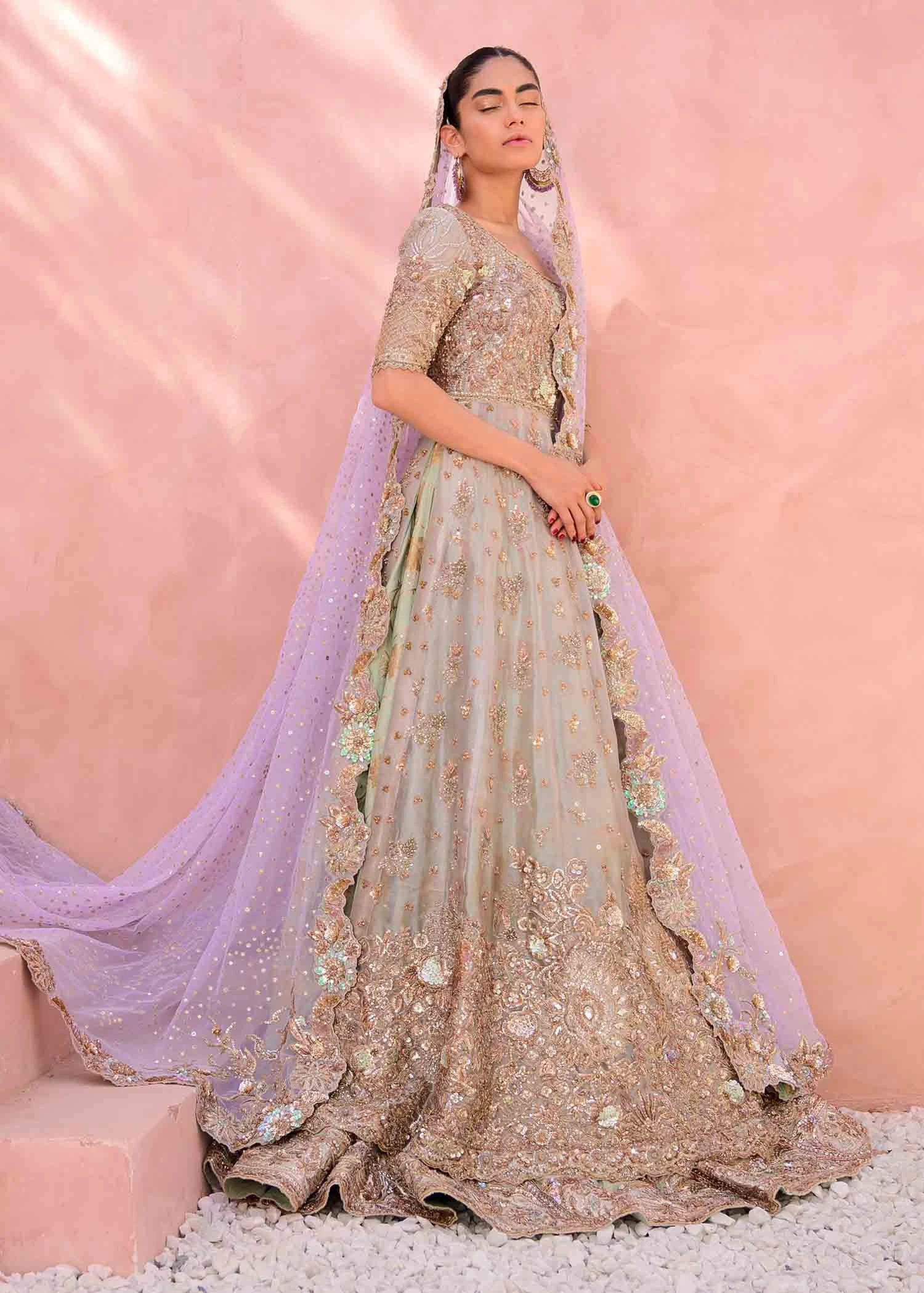 Pakistani Bridal Dress In Classic Lehenga Gown Style 4 Pakistani Bridal Dress In Classic Lehenga Gown Style - Image 2