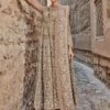 Pakistani Bridal Dress In Golden Lehenga Gown Style -LuxPak Bridal Studio Store PakistaniBridalDressinGoldenLehengaGownStyleOnline