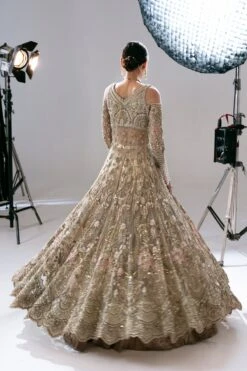 Gold Pakistani Bridal Dress In Gown And Lehenga Style 15 Gold Pakistani Bridal Dress In Gown And Lehenga Style -LuxPak Bridal Studio Store PakistaniBridalDressinGownandLehengaStyle