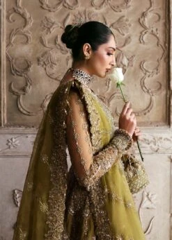 Pakistani Bridal Dress In Green Choli Lehenga Style -LuxPak Bridal Studio Store PakistaniBridalDressinGreenCholiLehengaStyleOnline