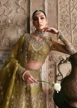 Pakistani Bridal Dress In Green Choli Lehenga Style -LuxPak Bridal Studio Store PakistaniBridalDressinGreenCholiandLehengaStyle