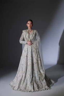 Pakistani Bridal Dress In Grey Lehenga And Choli Style -LuxPak Bridal Studio Store PakistaniBridalDressinGreyLehengaandCholiStyleOnline