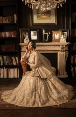 Pakistani Bridal Dress In Ivory Peplum Lehenga Style 11 Pakistani Bridal Dress In Ivory Peplum Lehenga Style -LuxPak Bridal Studio Store PakistaniBridalDressinIvoryPeplumLehengaStyleOnline