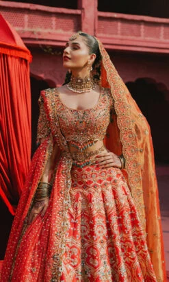 Pakistani Bridal Dress In Lehenga Dupatta Choli Style -LuxPak Bridal Studio Store PakistaniBridalDressinLehengaDupattaandCholiStyle