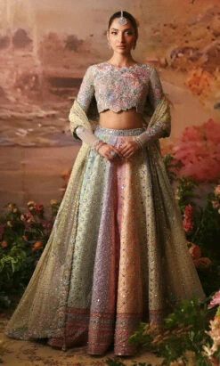 Pakistani Bridal Dress In Multicolored Lehenga Style -LuxPak Bridal Studio Store PakistaniBridalDressinMulticoloredLehengaStyle