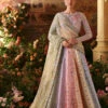 Pakistani Bridal Dress In Multicolored Lehenga Style -LuxPak Bridal Studio Store PakistaniBridalDressinMulticoloredLehengaStyleOnline