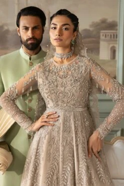 Pakistani Bridal Dress In Net Gown And Dupatta Style 9 Pakistani Bridal Dress In Net Gown And Dupatta Style -LuxPak Bridal Studio Store PakistaniBridalDressinNetGownDupattaStyle