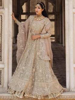 Pakistani Bridal Dress In Pishwas And Gharara Style -LuxPak Bridal Studio Store PakistaniBridalDressinPishwasandGhararaStyle