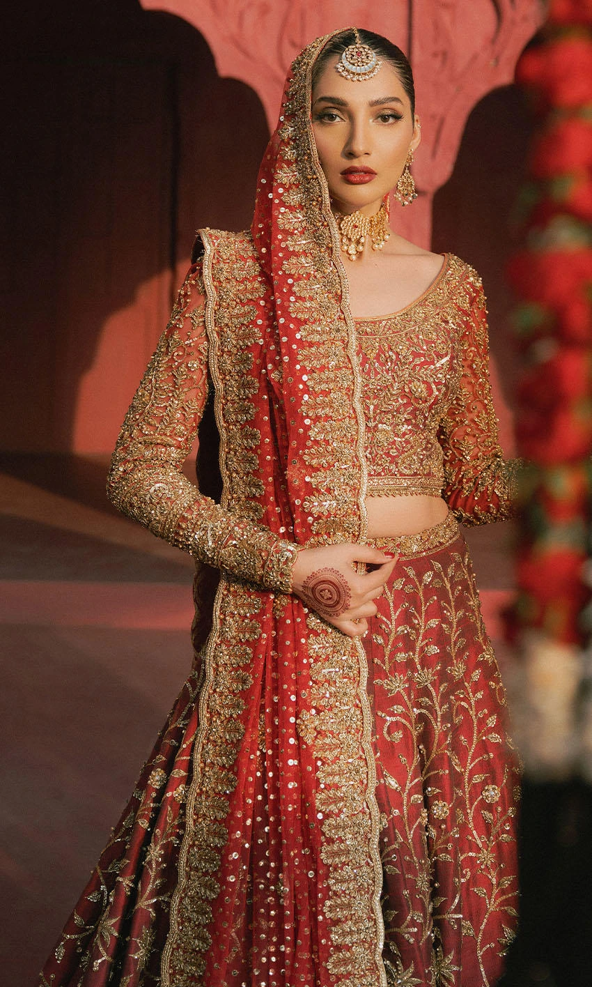 Pakistani Bridal Dress In Raw Silk Lehenga Choli Style 8 Pakistani Bridal Dress In Raw Silk Lehenga Choli Style - Image 6