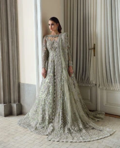 Pakistani Bridal Dress In Royal Gown And Dupatta Style