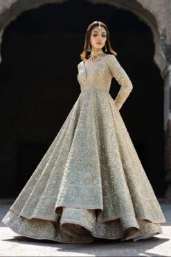 Pakistani Bridal Dress In Royal Lehenga Frock Style