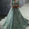 Pakistani Bridal Dress In Turquoise Choli Lehenga Style