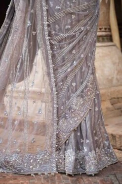 Pakistani Bridal Dress In Wedding Saree Style In Net -LuxPak Bridal Studio Store PakistaniBridalDressinWeddingSareeStyle