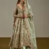 Pakistani Bridal Green Pishwas Lehenga Dupatta Dress