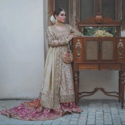 Pakistani Bridal Outfit In Kameez And Lehenga Style