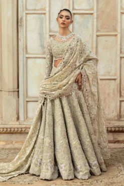 Pakistani Bridal Pistachio Green Choli Lehenga Style